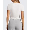 image:imageG4Free Soft Lyocell Workout Tops Womens Short Sleeve Cropped TShirt Relaxed Fit Crewneck Casual Tees Athletic RunningPure White