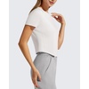 image:imageG4Free Soft Lyocell Workout Tops Womens Short Sleeve Cropped TShirt Relaxed Fit Crewneck Casual Tees Athletic RunningPure White