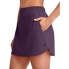 image:imageG4Free A Line Golf Skirts for Women 15 Elastic High Waisted Tennis Skorts Soft Casual Athletic Inner Shorts 4 PocketsGrape Purple