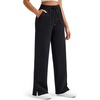 image:imageG4Free Smoofit Modal Soft Womens Wide Leg Sweatpants High Waisted Drawstring Side Slit Casual PantsBlack