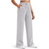 image:imageG4Free Smoofit Modal Soft Womens Wide Leg Sweatpants High Waisted Drawstring Side Slit Casual PantsLight Gray