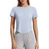 image:imageG4Free Soft Lyocell Workout Tops Womens Short Sleeve Cropped TShirt Relaxed Fit Crewneck Casual Tees Athletic RunningLight Denim
