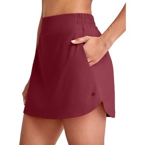 image:imageG4Free A Line Golf Skirts for Women 15 Elastic High Waisted Tennis Skorts Soft Casual Athletic Inner Shorts 4 PocketsWine Red