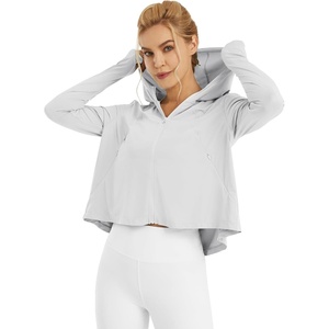 image:imageG4Free Skimetic Womens UPF 50 Sun Hoodie Shirts  Quick Dry Running Jacket Long Sleeve Rash Guard Zip Pocket Hiking AthleteGray