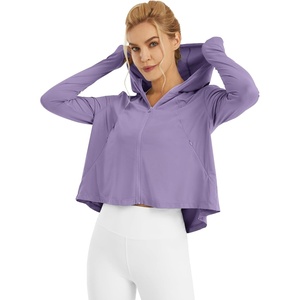 image:imageG4Free Skimetic Womens UPF 50 Sun Hoodie Shirts  Quick Dry Running Jacket Long Sleeve Rash Guard Zip Pocket Hiking AthleteGray Purple