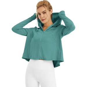 image:imageG4Free Skimetic Womens UPF 50 Sun Hoodie Shirts  Quick Dry Running Jacket Long Sleeve Rash Guard Zip Pocket Hiking AthleteMyrtle Green