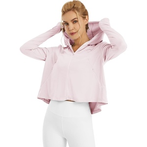 image:imageG4Free Skimetic Womens UPF 50 Sun Hoodie Shirts  Quick Dry Running Jacket Long Sleeve Rash Guard Zip Pocket Hiking AthletePink