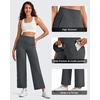 image:imageG4Free BareFeel 78 Length Women Yoga Pants with Pockets High Stretch Soft Wide Leg Cropped Trouser Casual TravelDark Gray