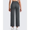 image:imageG4Free BareFeel 78 Length Women Yoga Pants with Pockets High Stretch Soft Wide Leg Cropped Trouser Casual TravelDark Gray