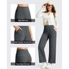 image:imageG4Free BareFeel 78 Length Women Yoga Pants with Pockets High Stretch Soft Wide Leg Cropped Trouser Casual TravelDark Gray