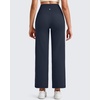 image:imageG4Free BareFeel 78 Length Women Yoga Pants with Pockets High Stretch Soft Wide Leg Cropped Trouser Casual TravelDark Navy