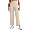 image:imageG4Free BareFeel 78 Length Women Yoga Pants with Pockets High Stretch Soft Wide Leg Cropped Trouser Casual TravelLight Khaki
