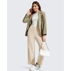 image:imageG4Free BareFeel 78 Length Women Yoga Pants with Pockets High Stretch Soft Wide Leg Cropped Trouser Casual TravelLight Khaki