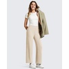 image:imageG4Free BareFeel 78 Length Women Yoga Pants with Pockets High Stretch Soft Wide Leg Cropped Trouser Casual TravelLight Khaki