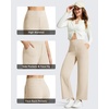 image:imageG4Free BareFeel 78 Length Women Yoga Pants with Pockets High Stretch Soft Wide Leg Cropped Trouser Casual TravelLight Khaki