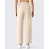 image:imageG4Free BareFeel 78 Length Women Yoga Pants with Pockets High Stretch Soft Wide Leg Cropped Trouser Casual TravelLight Khaki