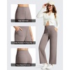 image:imageG4Free BareFeel 78 Length Women Yoga Pants with Pockets High Stretch Soft Wide Leg Cropped Trouser Casual TravelTaupe