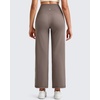 image:imageG4Free BareFeel 78 Length Women Yoga Pants with Pockets High Stretch Soft Wide Leg Cropped Trouser Casual TravelTaupe
