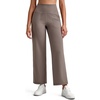 image:imageG4Free BareFeel 78 Length Women Yoga Pants with Pockets High Stretch Soft Wide Leg Cropped Trouser Casual TravelTaupe
