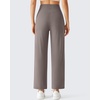 image:imageG4Free BareFeel 78 Length Women Yoga Pants with Pockets High Stretch Soft Wide Leg Cropped Trouser Casual TravelTaupe