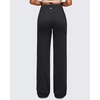 image:imageG4Free BareFeel Womens Wide Leg Yoga Pants Cross Waist High Stretch Waist Casual Trousers with Zipper Pockets 293133Black