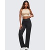 image:imageG4Free BareFeel Womens Wide Leg Yoga Pants Cross Waist High Stretch Waist Casual Trousers with Zipper Pockets 293133Black