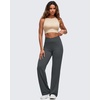 image:imageG4Free BareFeel Womens Wide Leg Yoga Pants Cross Waist High Stretch Waist Casual Trousers with Zipper Pockets 293133Dark Gray