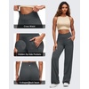 image:imageG4Free BareFeel Womens Wide Leg Yoga Pants Cross Waist High Stretch Waist Casual Trousers with Zipper Pockets 293133Dark Gray