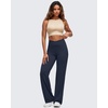 image:imageG4Free BareFeel Womens Wide Leg Yoga Pants Cross Waist High Stretch Waist Casual Trousers with Zipper Pockets 293133Dark Navy