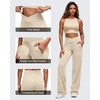 image:imageG4Free BareFeel Womens Wide Leg Yoga Pants Cross Waist High Stretch Waist Casual Trousers with Zipper Pockets 293133Light Khaki