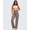 image:imageG4Free BareFeel Womens Wide Leg Yoga Pants Cross Waist High Stretch Waist Casual Trousers with Zipper Pockets 293133Taupe