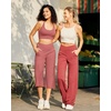 image:imageG4Free Capri Pants for Women Wide Leg Yoga Dress Capris with Pockets Cross Loose Casual Work Crop PantsCameo