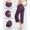 image:imageG4Free Capri Pants for Women Wide Leg Yoga Dress Capris with Pockets Cross Loose Casual Work Crop PantsGrape Purple
