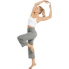 image:imageG4Free Capri Pants for Women Wide Leg Yoga Dress Capris with Pockets Cross Loose Casual Work Crop PantsGray Heather