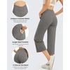 image:imageG4Free Capri Pants for Women Wide Leg Yoga Dress Capris with Pockets Cross Loose Casual Work Crop PantsMocha Brown