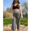 image:imageG4Free Capri Pants for Women Wide Leg Yoga Dress Capris with Pockets Cross Loose Casual Work Crop PantsMocha Brown