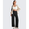 image:imageG4Free EverGoing Wide Leg Ankle Pants for Women 78 Length Yoga Dress Pants High Waist Stretch with Pockets Casual WorkBlack