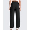 image:imageG4Free EverGoing Wide Leg Ankle Pants for Women 78 Length Yoga Dress Pants High Waist Stretch with Pockets Casual WorkBlack