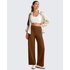 image:imageG4Free EverGoing Wide Leg Ankle Pants for Women 78 Length Yoga Dress Pants High Waist Stretch with Pockets Casual WorkDark Coffee