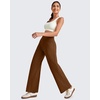 image:imageG4Free EverGoing Wide Leg Ankle Pants for Women 78 Length Yoga Dress Pants High Waist Stretch with Pockets Casual WorkDark Coffee