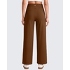 image:imageG4Free EverGoing Wide Leg Ankle Pants for Women 78 Length Yoga Dress Pants High Waist Stretch with Pockets Casual WorkDark Coffee