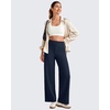 image:imageG4Free EverGoing Wide Leg Ankle Pants for Women 78 Length Yoga Dress Pants High Waist Stretch with Pockets Casual WorkDark Navy
