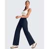image:imageG4Free EverGoing Wide Leg Ankle Pants for Women 78 Length Yoga Dress Pants High Waist Stretch with Pockets Casual WorkDark Navy