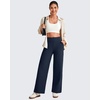 image:imageG4Free EverGoing Wide Leg Ankle Pants for Women 78 Length Yoga Dress Pants High Waist Stretch with Pockets Casual WorkDark Navy