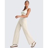 image:imageG4Free EverGoing Wide Leg Ankle Pants for Women 78 Length Yoga Dress Pants High Waist Stretch with Pockets Casual WorkIvory