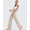 image:imageG4Free EverGoing Wide Leg Ankle Pants for Women 78 Length Yoga Dress Pants High Waist Stretch with Pockets Casual WorkLight Khaki