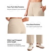 image:imageG4Free EverGoing Wide Leg Ankle Pants for Women 78 Length Yoga Dress Pants High Waist Stretch with Pockets Casual WorkLight Khaki