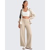 image:imageG4Free EverGoing Wide Leg Ankle Pants for Women 78 Length Yoga Dress Pants High Waist Stretch with Pockets Casual WorkLight Khaki