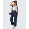 image:imageG4Free EverGoing Wide Leg Ankle Pants for Women 78 Length Yoga Dress Pants High Waist Stretch with Pockets Casual WorkNavy Heather
