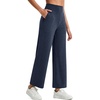 image:imageG4Free EverGoing Wide Leg Ankle Pants for Women 78 Length Yoga Dress Pants High Waist Stretch with Pockets Casual WorkNavy Heather